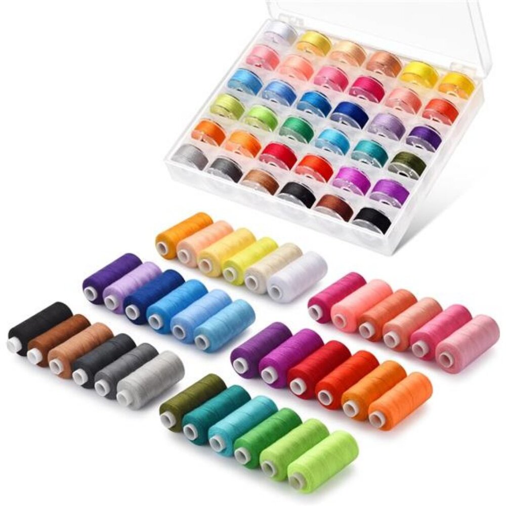 72pcs Sewing Thread kit, 36 Colors Sewing Machine Threads, Prewound Bobbins